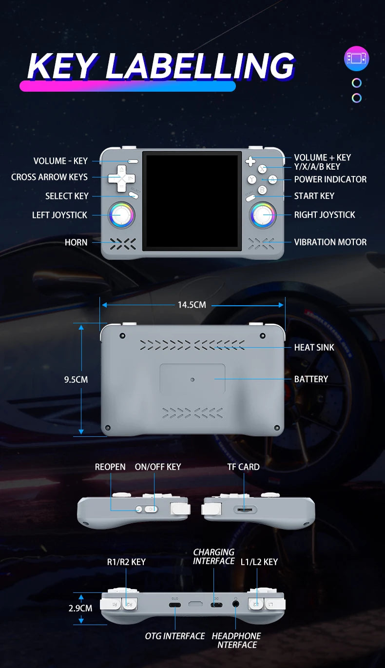 Gaming Point: XF40H Handheld Game Console Open Source Linux System 4.0inch IPS Screen 30+Emulators Pocket Video Player Game 4000mAh
