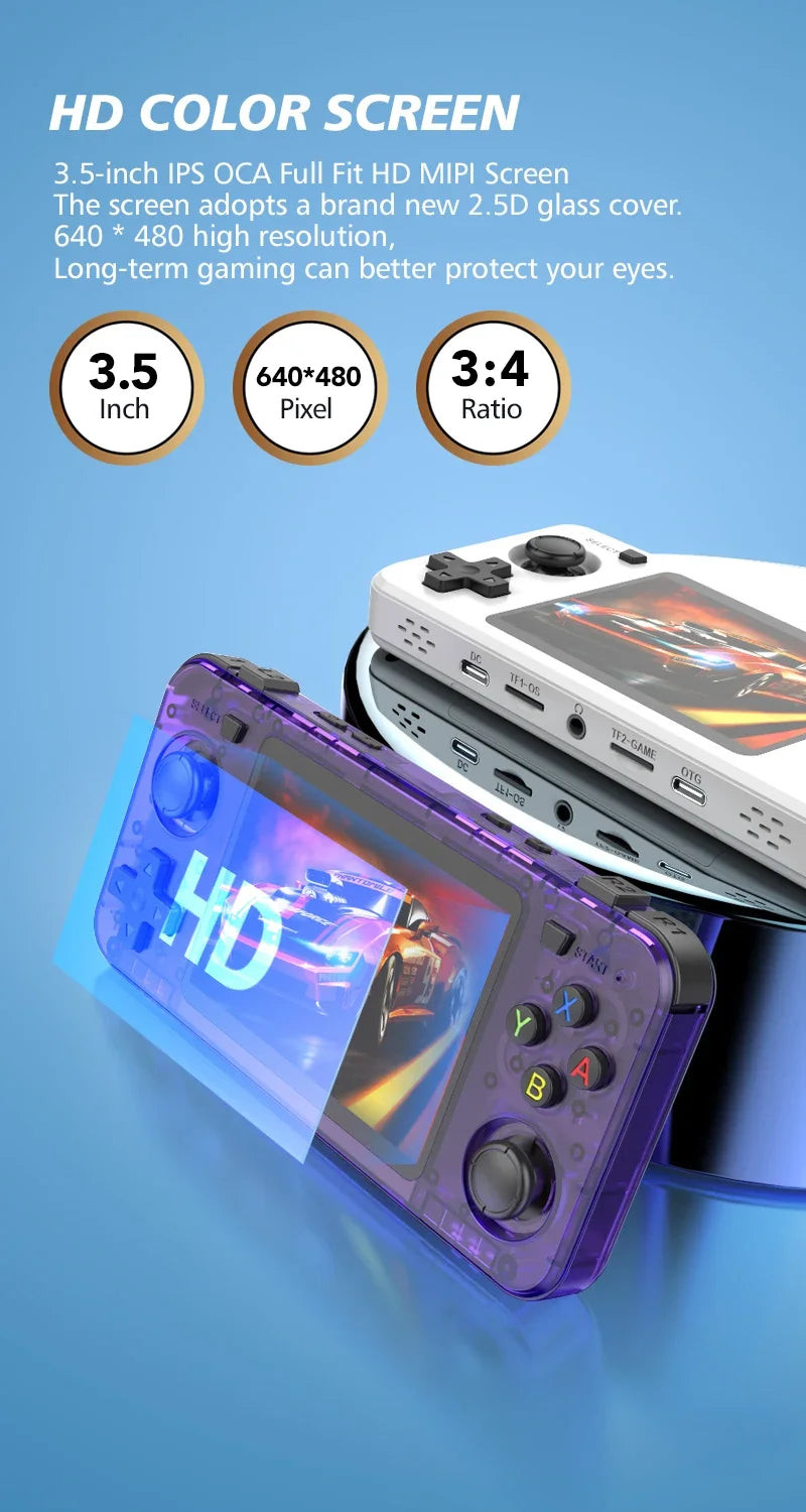 Gaming point: R36H Retro Handheld Game Console Open Source Arkos System 128G 20000+ Classic Games Console Portable Game Players