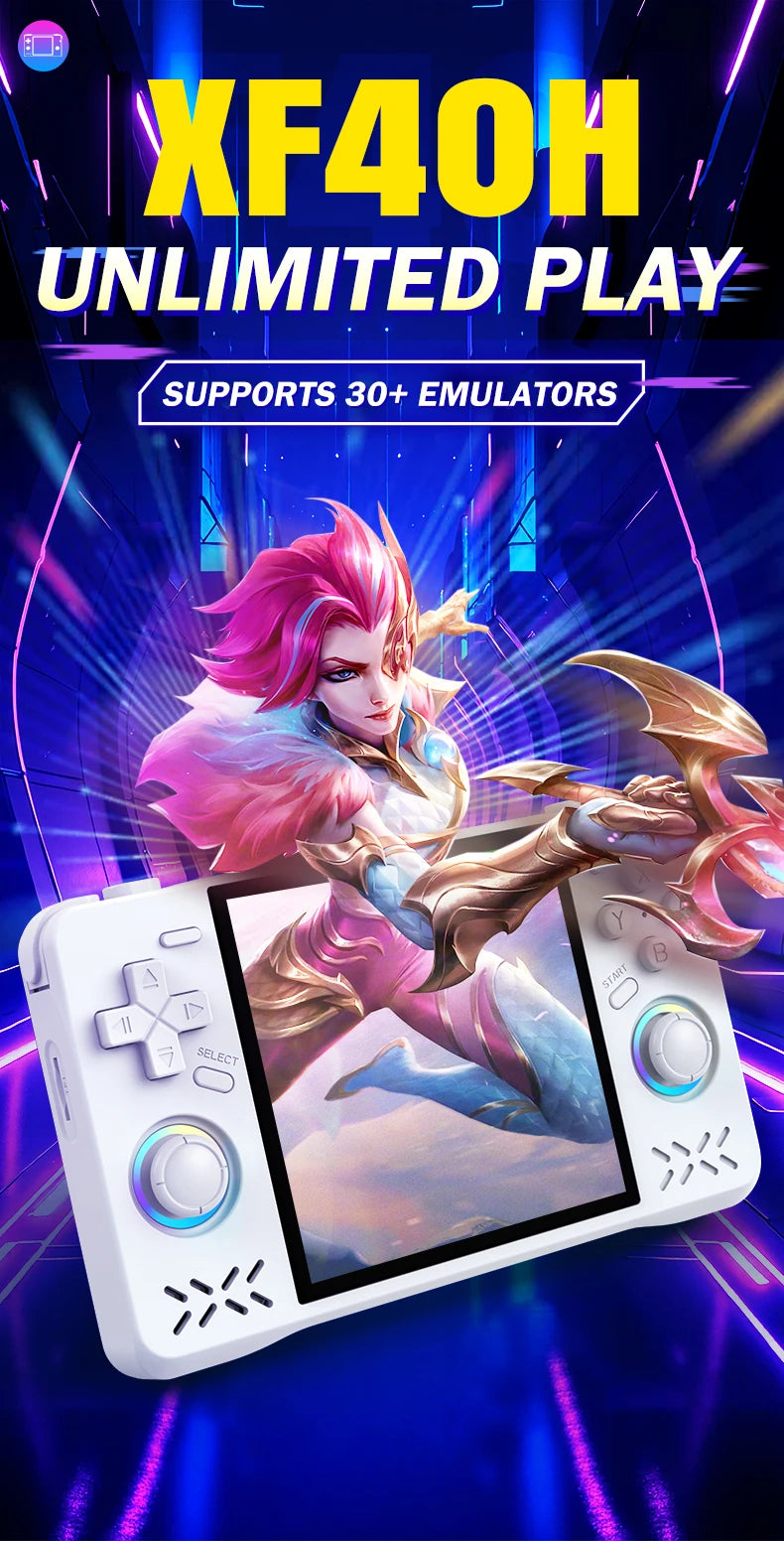 Gaming Point: XF40H Handheld Game Console Open Source Linux System 4.0inch IPS Screen 30+Emulators Pocket Video Player Game 4000mAh
